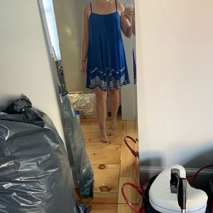 blue sequins cocktail dress